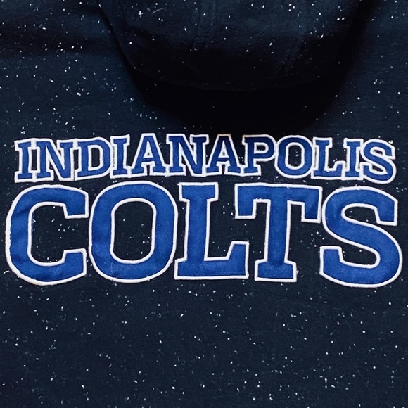 Indianapolis Colts NFL Black & Blue Sherpa Lined Full Zip Hooded Jacket Medium - Picture 6 of 12